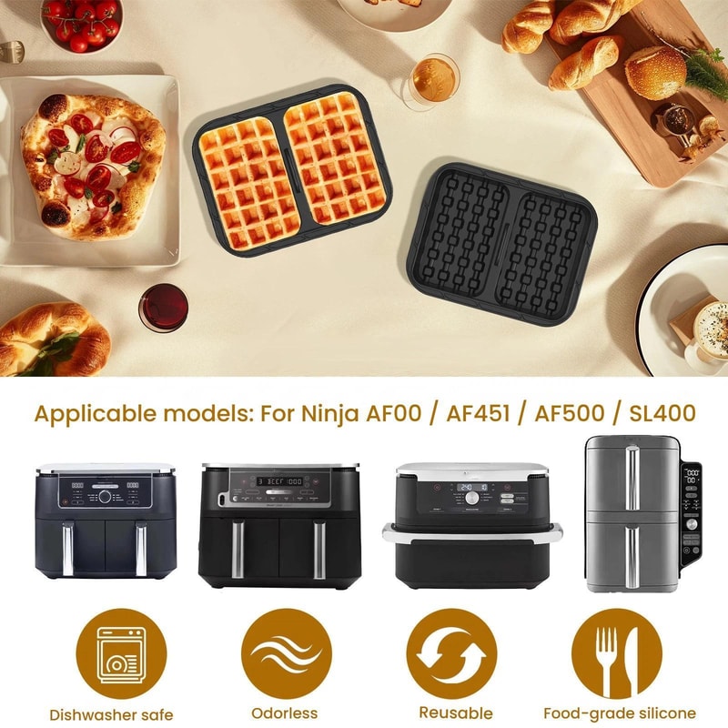 Premium Air Fryer Waffle Mold Silicone Baking Pan