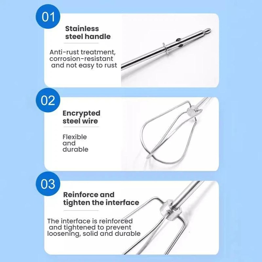 Stainless Steel Hand Mixer Whisk Attachments Set For Donlim Hauswirt Electric Mixers 2