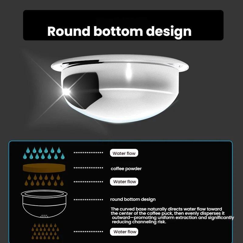 Precision Espresso Portafilter Basket Stainless Steel Spherical Base For Even Extraction 5