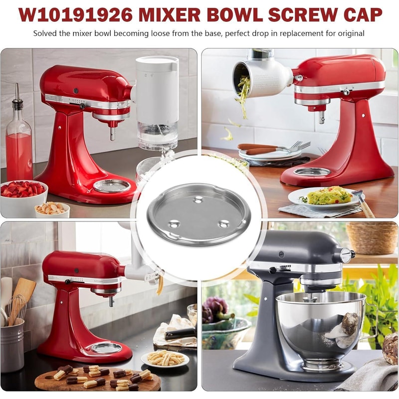 Mixer Bowl Screw Cap Replacement Stainless Steel For KitchenAid Whirlpool Kenmore Mixers 4