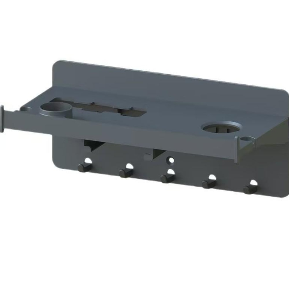 Thermomix Wall Mount Organizer Shelf With Hooks Space Saving Rack 1
