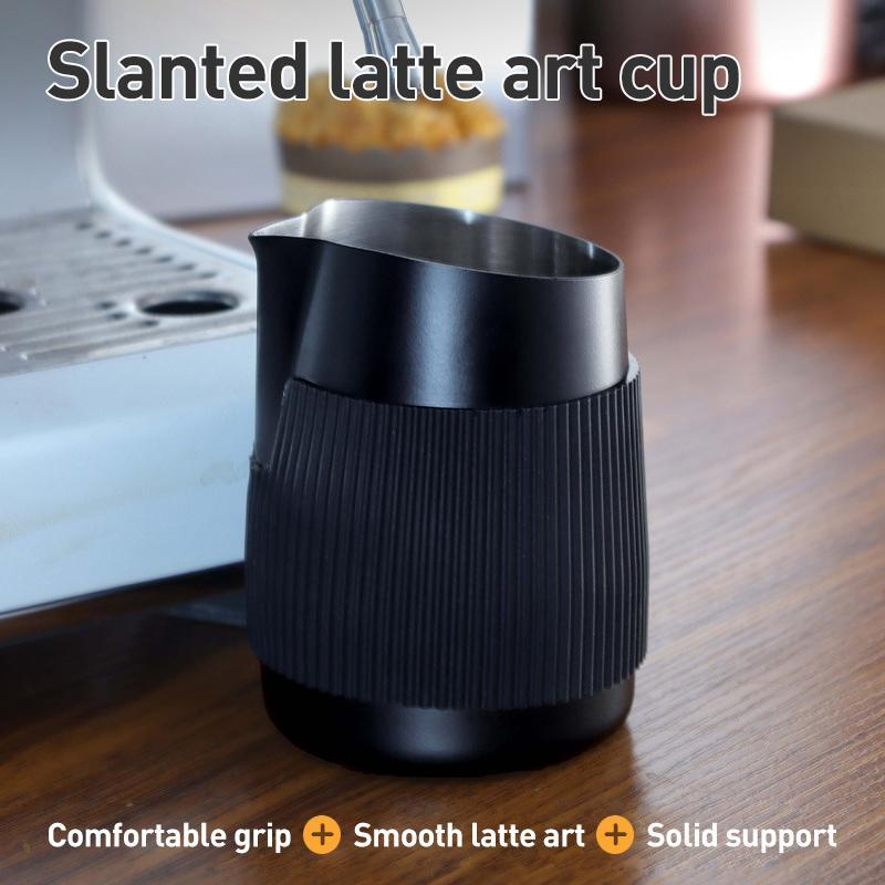 Stainless Steel Latte Art Pitcher with Precision Spout & Anti Scald Grip