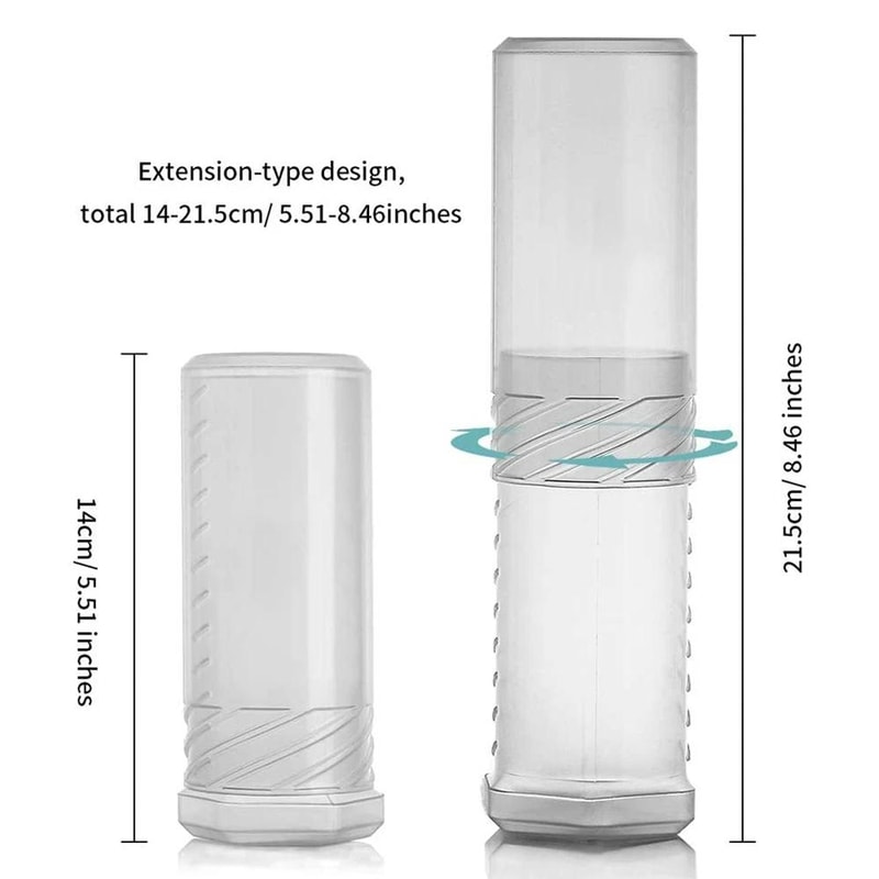 Adjustable Transparent Beard Brush Travel Case Portable Grooming Storage Tube 3