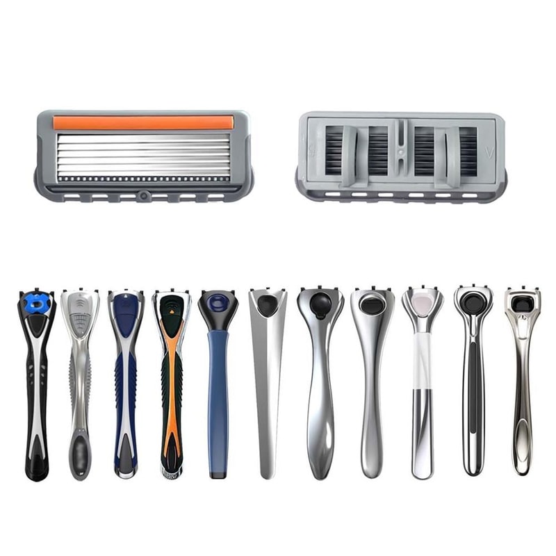 6 Blade Open Back Razor Refills for Men Precision Shaving Cartridges Sensitive Skin Comfort