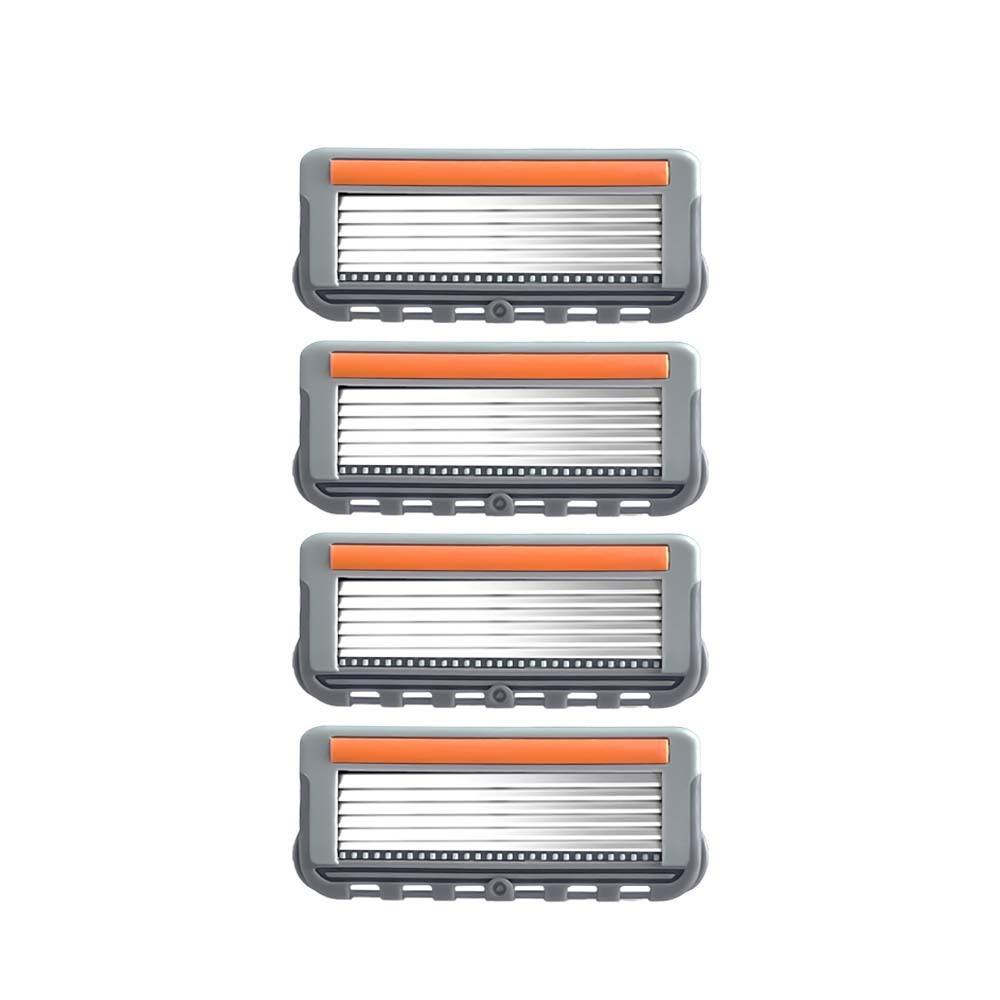 6 Blade Open Back Razor Refills for Men Precision Shaving Cartridges Sensitive Skin Comfort