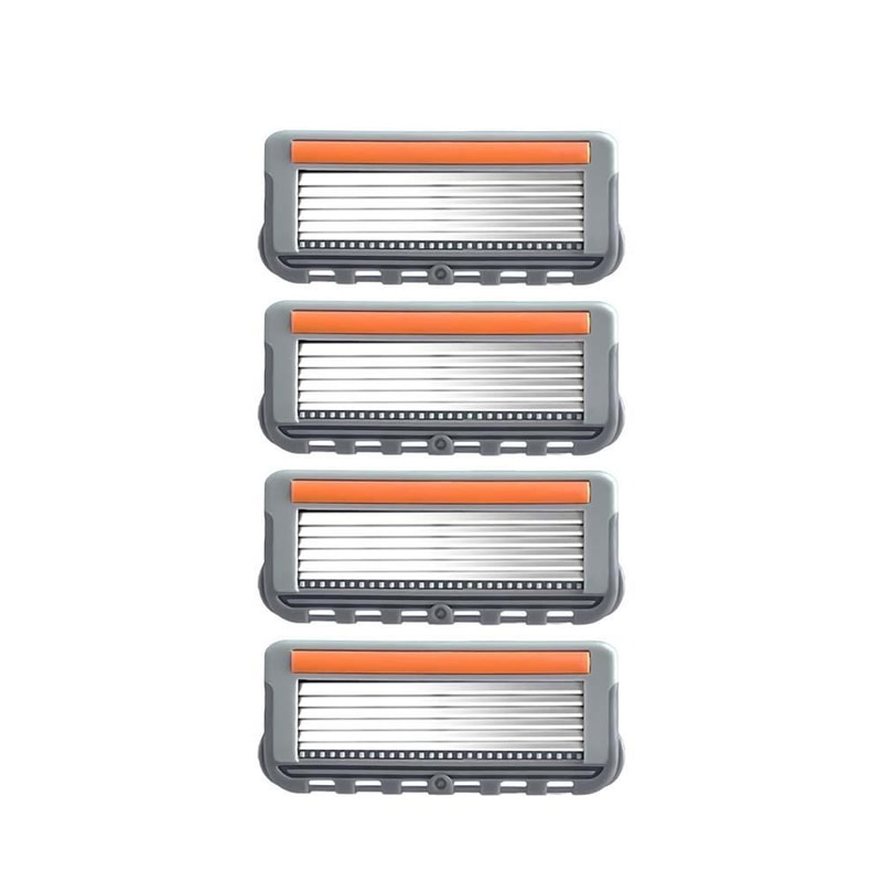 6 Blade Open Back Razor Refills for Men Precision Shaving Cartridges Sensitive Skin Comfort