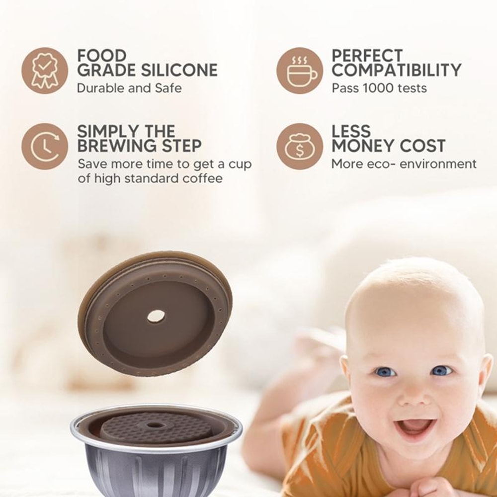 Reusable Vertuoline Coffee Capsule Cap Silicone Lid For Nespresso Vertuo Pods 5