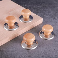 stainless steel and wood pot lid handle replacement set non slip heat resistant knob
