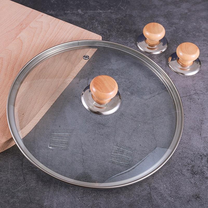 Stainless Steel And Wood Pot Lid Handle Replacement Set Non Slip Heat Resistant Knob 4pcs 5