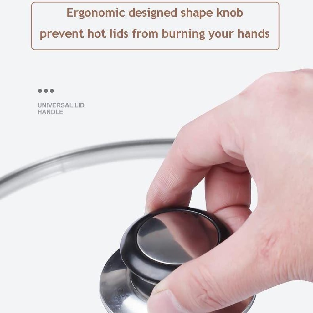 Heat Resistant Pot Lid Handle Stainless Steel Replacement Knob With Anti Scald Grip 5