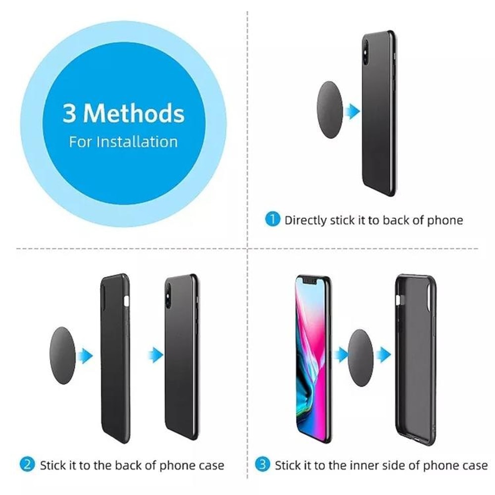 Magnetic Metal Plates For Car Phone Mount Universal Adhesive Discs For GPS Holders 1