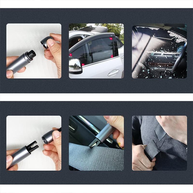 2 In 1 Car Escape Tool Emergency Hammer With Seat Belt Cutter Window Breaker 7