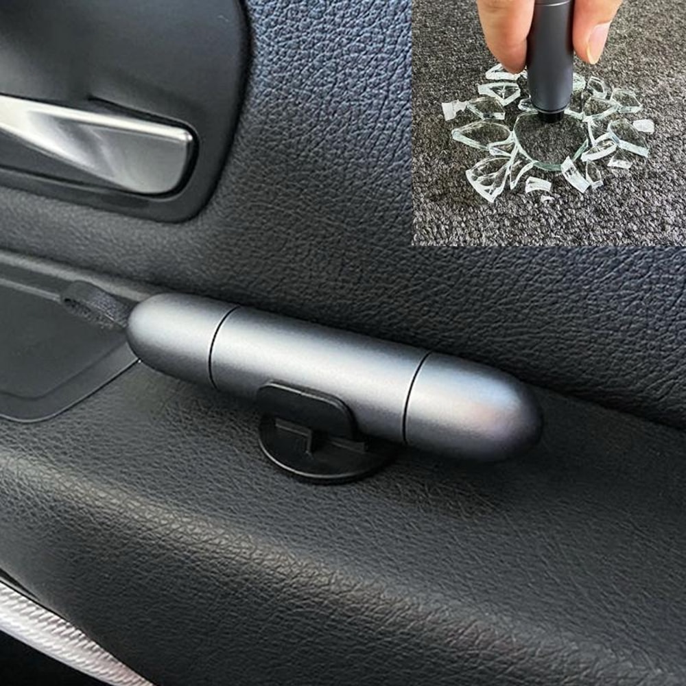 2 In 1 Car Escape Tool Emergency Hammer With Seat Belt Cutter Window Breaker 10