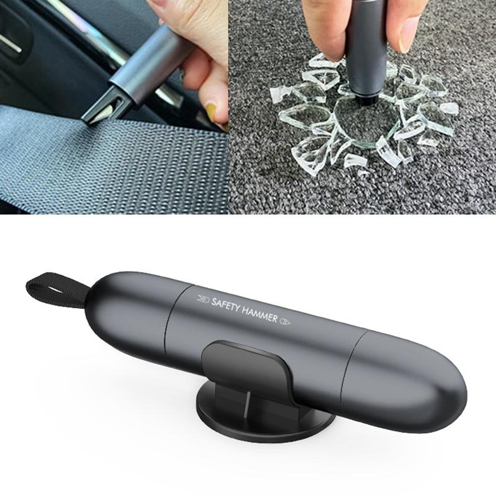 2 In 1 Car Escape Tool Emergency Hammer With Seat Belt Cutter Window Breaker 4