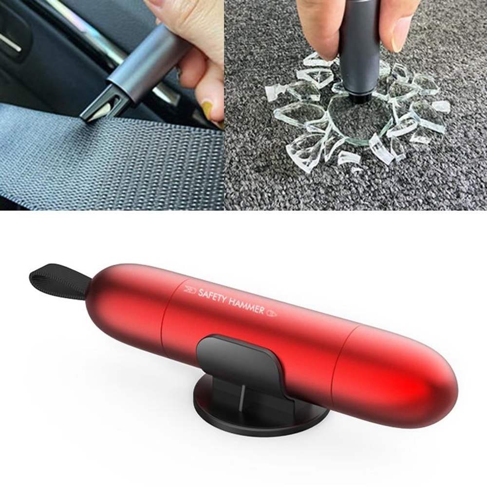 2 in 1 Car Escape Tool Emergency Hammer with Seat Belt Cutter & Window Breaker