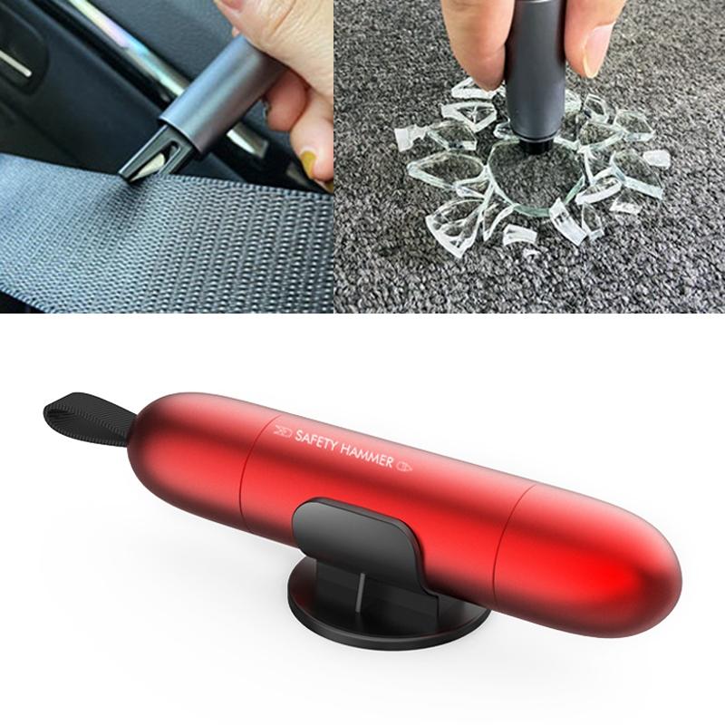 2 in 1 Car Escape Tool Emergency Hammer with Seat Belt Cutter & Window Breaker