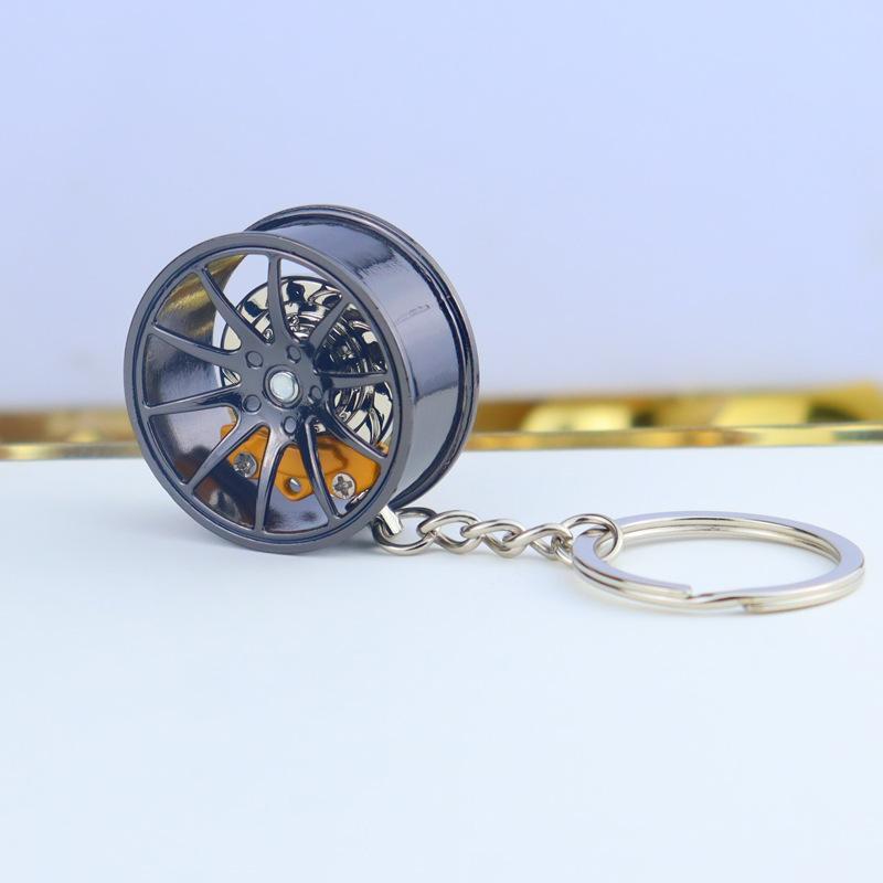 Brake Disc Keychain Metal Wheel Hub Pendant Durable Car Lover Gift 1