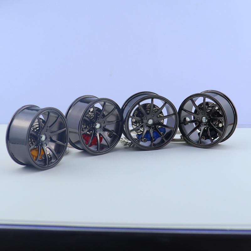 Brake Disc Keychain Metal Wheel Hub Pendant Durable Car Lover Gift 2