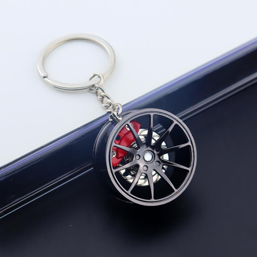 Brake Disc Keychain Metal Wheel Hub Pendant Durable Car Lover Gift 8