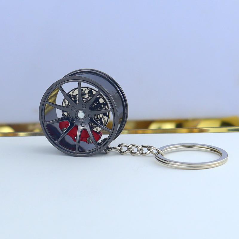 Brake Disc Keychain Metal Wheel Hub Pendant Durable Car Lover Gift 3