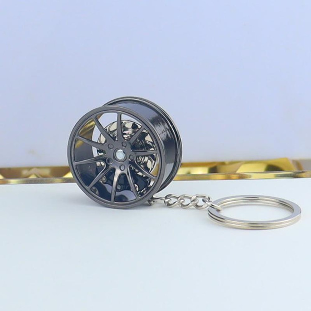 Brake Disc Keychain Metal Wheel Hub Pendant Durable Car Lover Gift 4