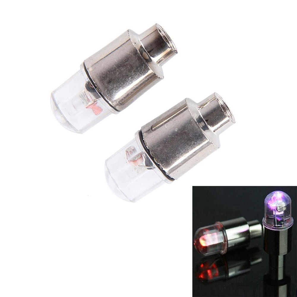 LED Valve Cap Lights For Car Bike Waterproof Tire Wheel Safety Lights 2