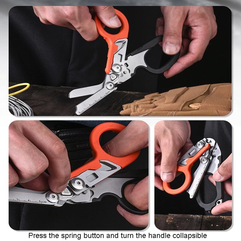 4 In 1 Emergency Rescue Scissors Multifunctional First Aid Scissors With Seatbelt Cutter Window Br 7