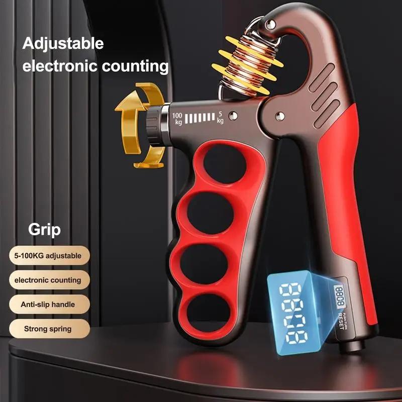 Adjustable Hand Grip Strengthener 5 To 100kg Forearm Trainer For Strength Rehab Fitness 4