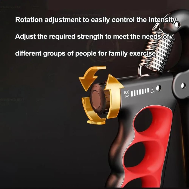 Adjustable Hand Grip Strengthener 5 To 100kg Forearm Trainer For Strength Rehab Fitness 8