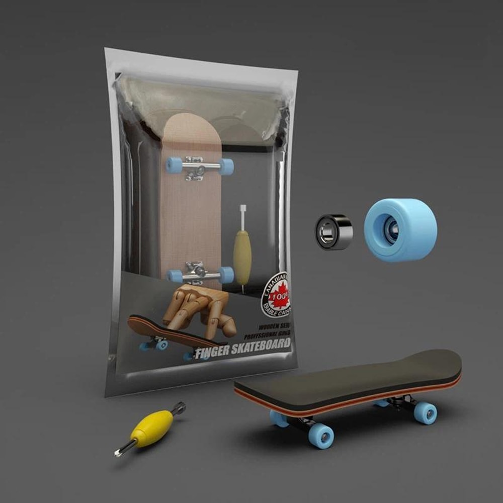 5 Layer Maple Finger Skateboard With Bearings Smooth Ride Mini Trick Board Toy 0