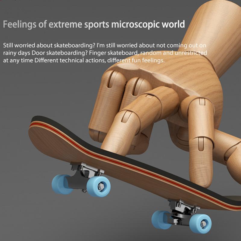 5 Layer Maple Finger Skateboard With Bearings Smooth Ride Mini Trick Board Toy 1