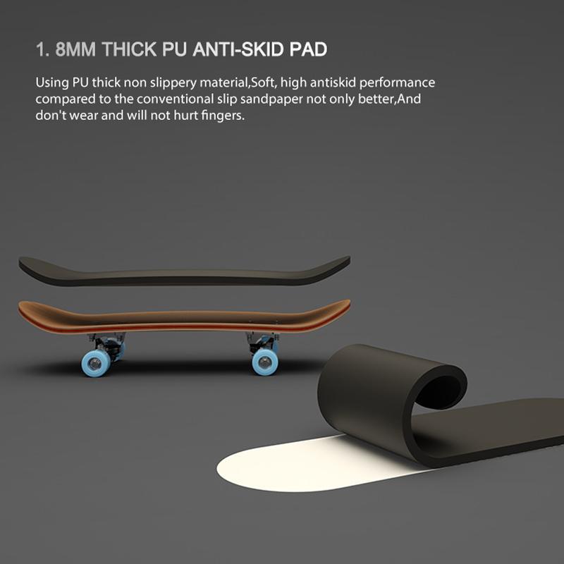 5 Layer Maple Finger Skateboard With Bearings Smooth Ride Mini Trick Board Toy 2