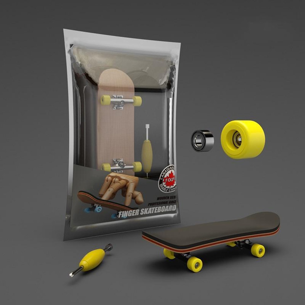 5 Layer Maple Finger Skateboard With Bearings Smooth Ride Mini Trick Board Toy 12