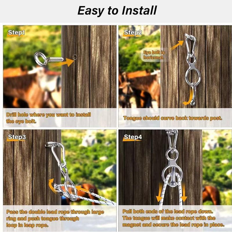 Premium Horse Tether Buckles Set Durable Equestrian Safety Rope Clips 8