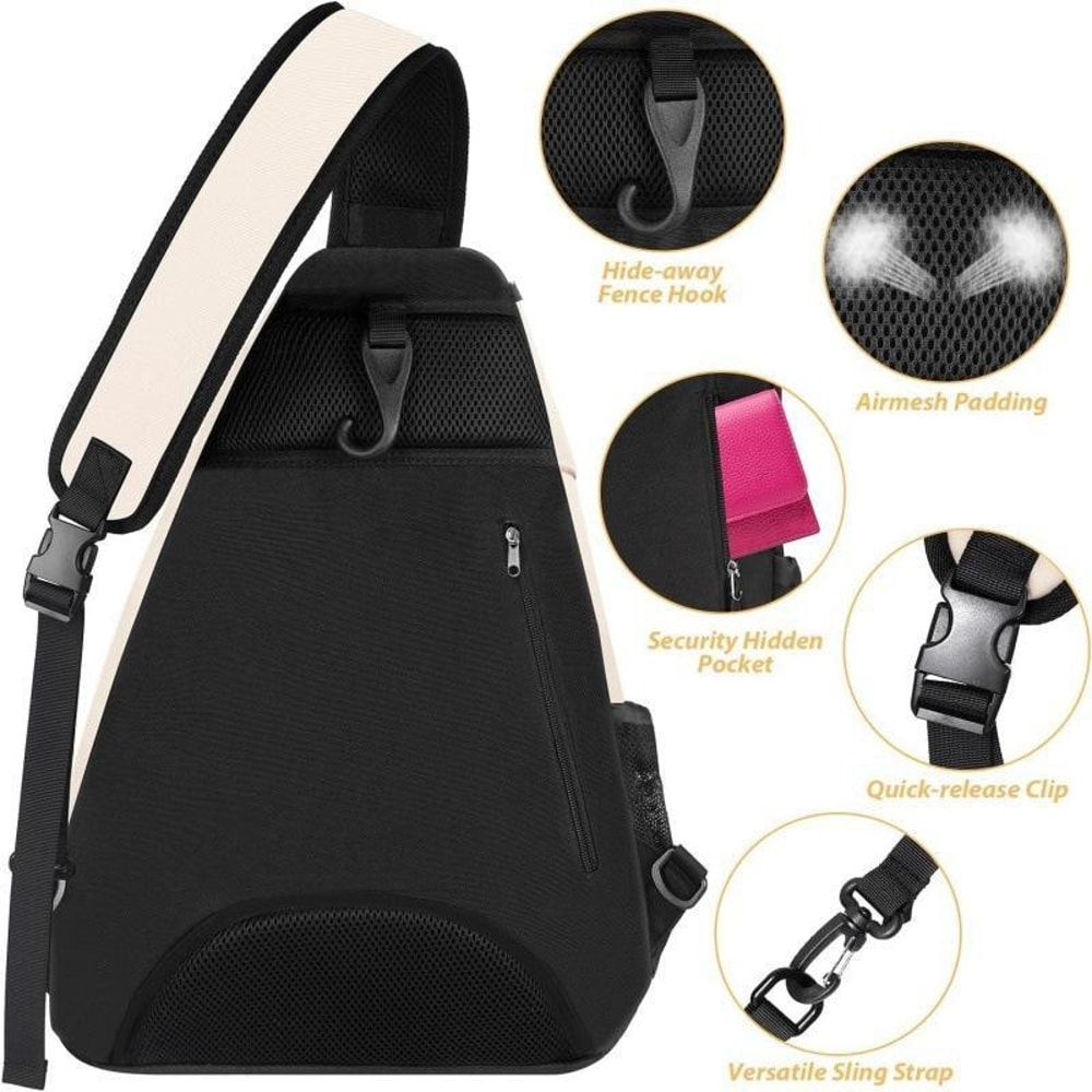 Portable Outdoor Sports Tennis Racket Crossbody Bag With Zoned Storage 1