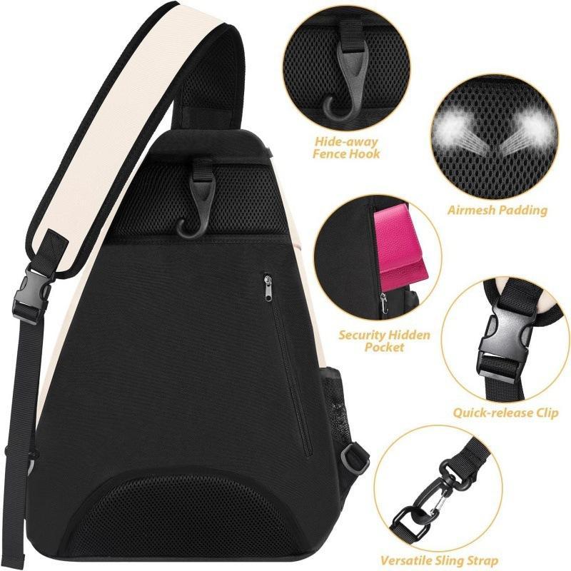 Portable Outdoor Sports Tennis Racket Crossbody Bag With Zoned Storage 1