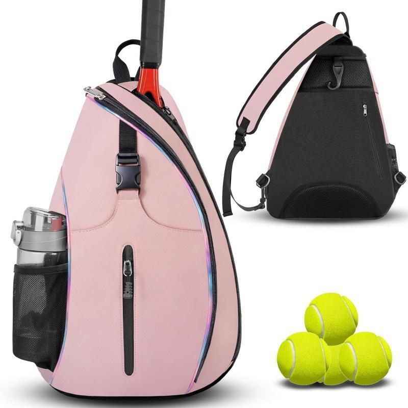 Portable Outdoor Sports Tennis Racket Crossbody Bag With Zoned Storage 2