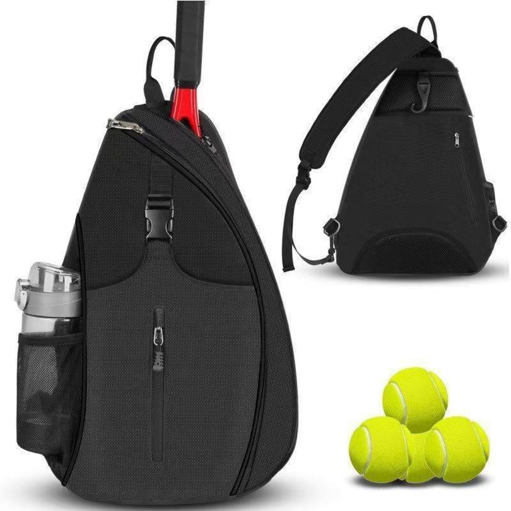 Portable Outdoor Sports Tennis Racket Crossbody Bag With Zoned Storage 4