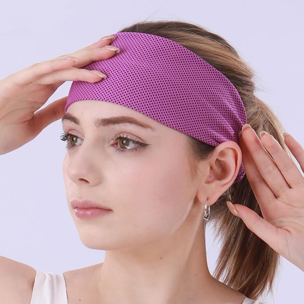 Cooling Yoga Headband Moisture Wicking Sports Sweatband for Running Gym Cycling