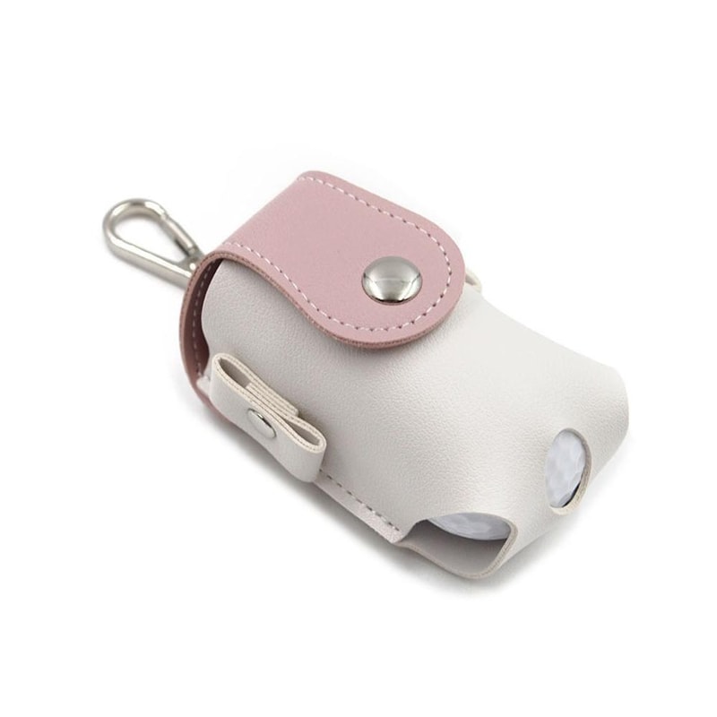 Portable Golf Ball Pouch PU Leather Mini Clip On Golf Accessory Bag 7