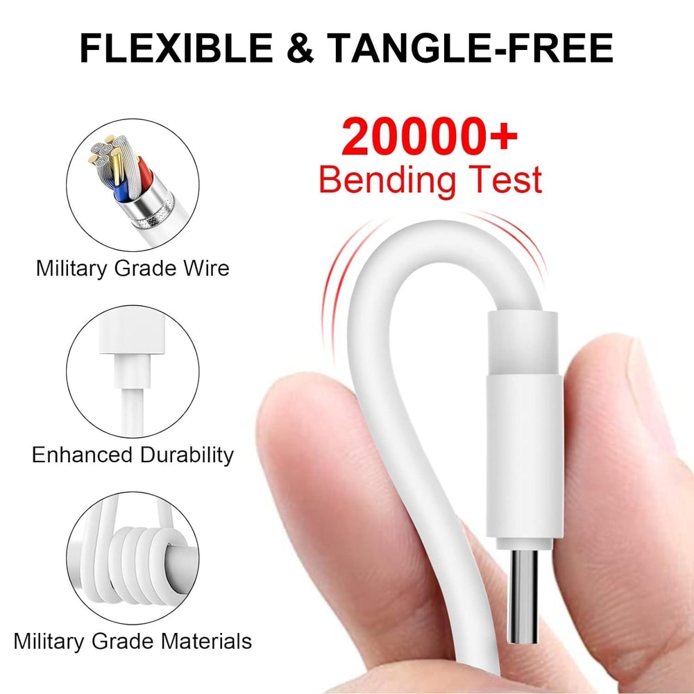 60W USB C Fast Charging Cable Type C To Type C Data Sync Cord 3