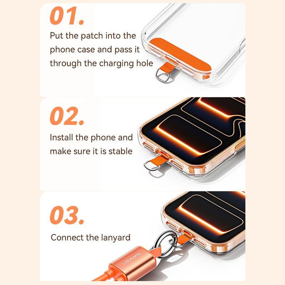 60W USB C Fast Charging Cable Short Silicone Type C Lanyard Cord 5