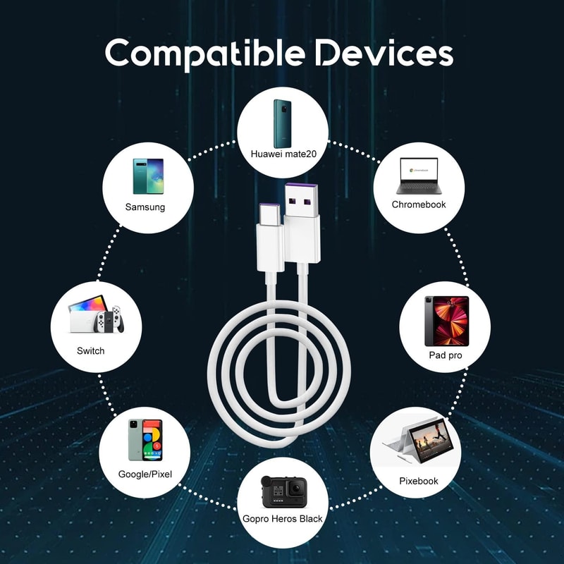 Fast Charge USB C Cable 1M Type C Charging Data Sync Cord For Android Devices 11