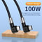 100W USB C Fast Charging Cable With Dual 90 Elbow Design For Gaming Data Transfer 4