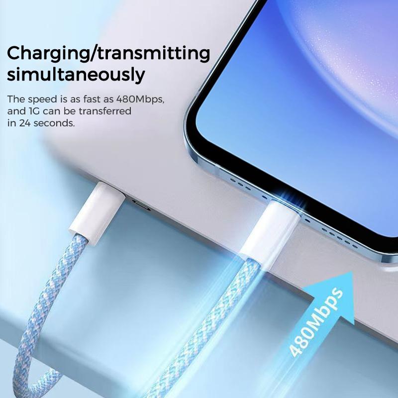 20W USB C to USB C Cable Macaron Braided Fast Charging Cord for Phones, Tablets