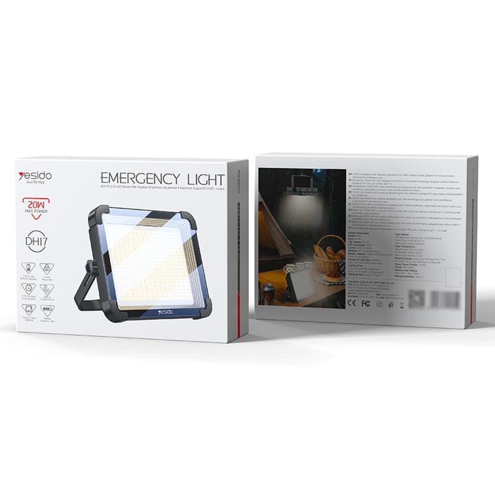 DH17 Portable Floodlight Rechargeable LED Work Light For Camping Emergency Use 6