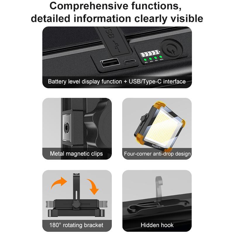 DH17 Portable Floodlight Rechargeable LED Work Light For Camping Emergency Use 8