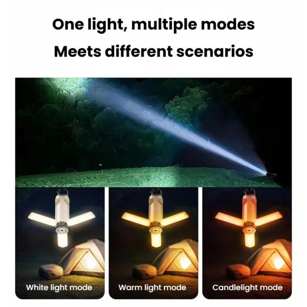 Foldable LED Camping Lantern With Hook And Type C Rechargeable Tent Light 6
