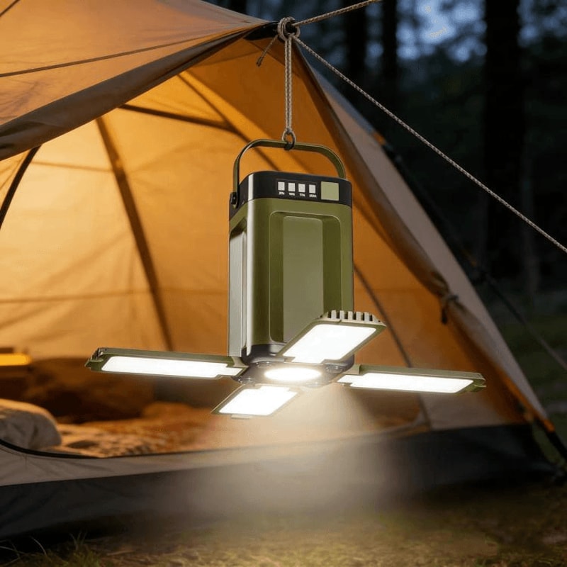 Foldable LED Camping Lantern With Hook And Type C Rechargeable Tent Light 10