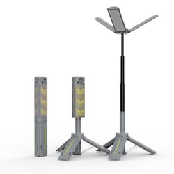 720° rotating led camping lantern with foldable tripod light & usb rechargeable power bank
